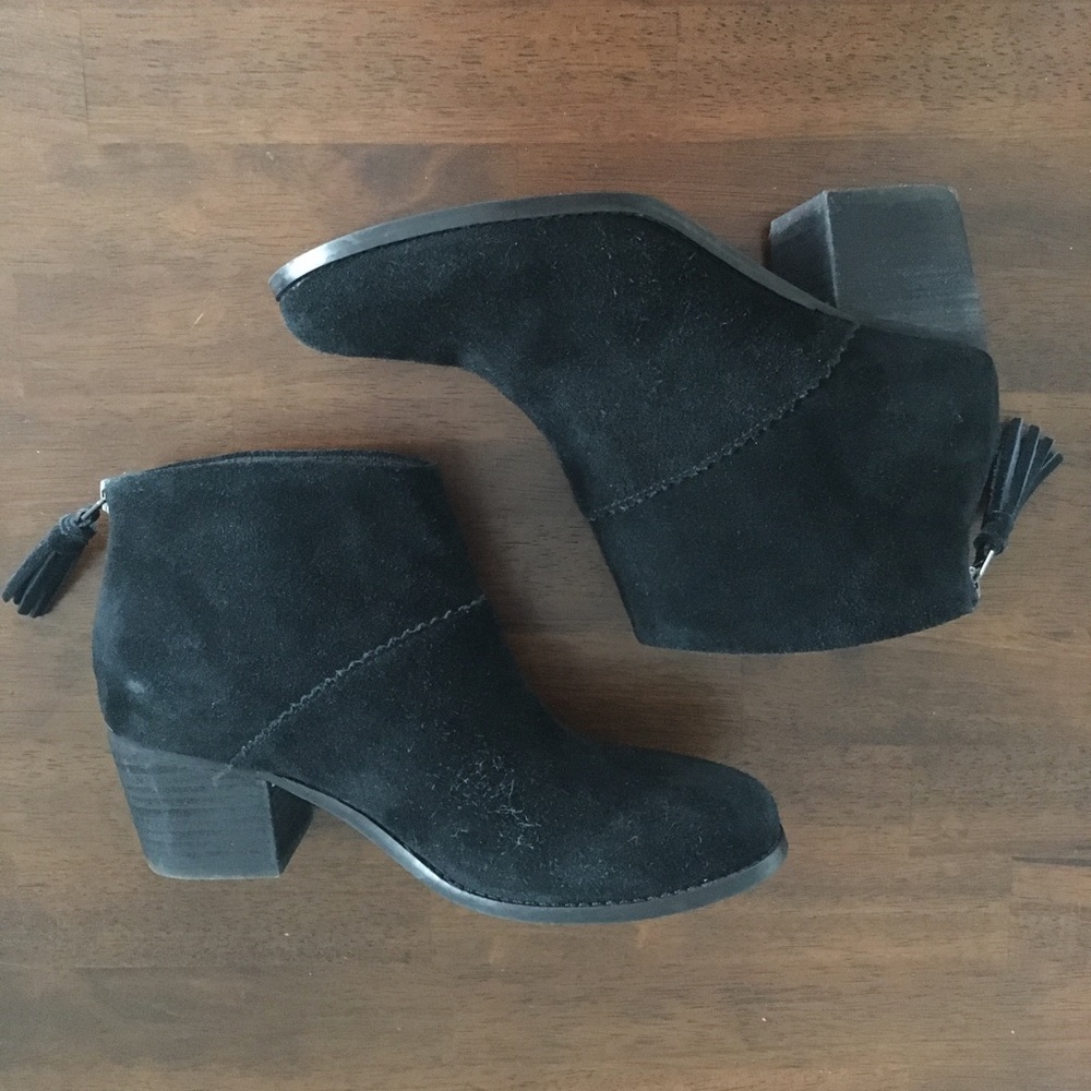 Toms Leila Bootie Suede Black Size 7.5